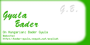 gyula bader business card